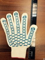 Перчатки трикотажные с ПВХ 5 нитей/10 класс/54 гр. (Россия) Волна