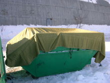 Тент на мусорный контейнер из БРЕЗЕНТА