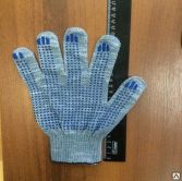 Перчатки трикотажные с ПВХ 4 нити/10 класс/42 гр. (Россия) графит